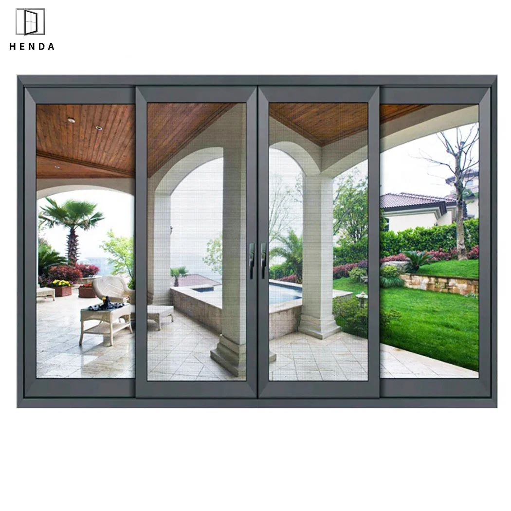 Double Pane Glass in Folding Aluminum Profile Kitchen Bench Top Sliding Window