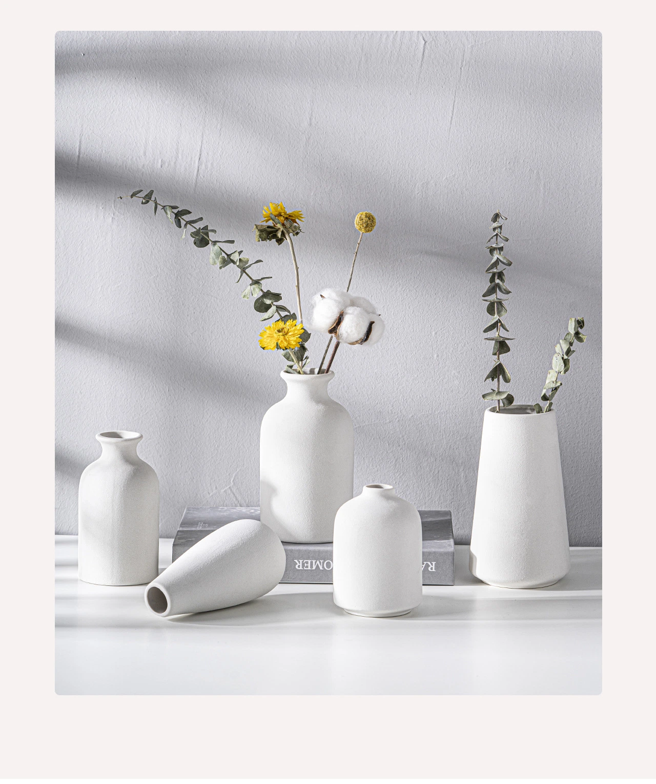 Moderne Weiße Marmor Keramik Blumen Vase Nordic Geometrische Vase Classic Dekoration Für Zuhause