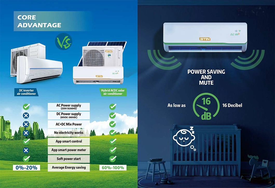 Solar Generated Power Hybrid Air Conditioner for Home/House/Department