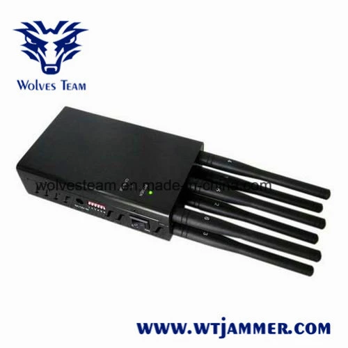 6 Antenna Black Portable WiFi 3G 4G 5g Mobile Phone Signal Jammer