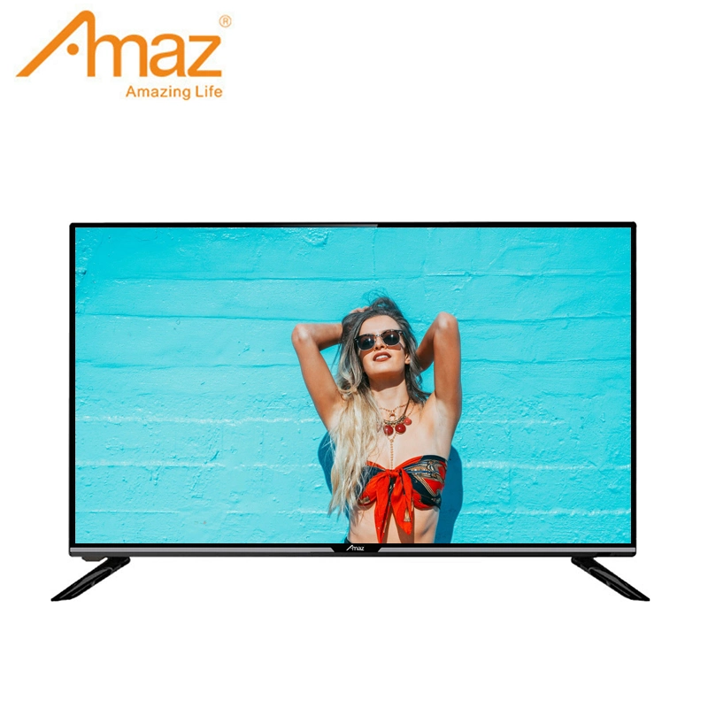 Smart TV de alta qualidade da marca Aaz OEM com 55 polegadas e dupla TV de música em vidro temperado com DVB-T2/S2