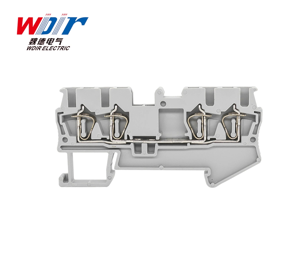 Bloque de terminales de montaje en carril DIN de la primavera de 2,5 mm de bloque de terminales 4WAY