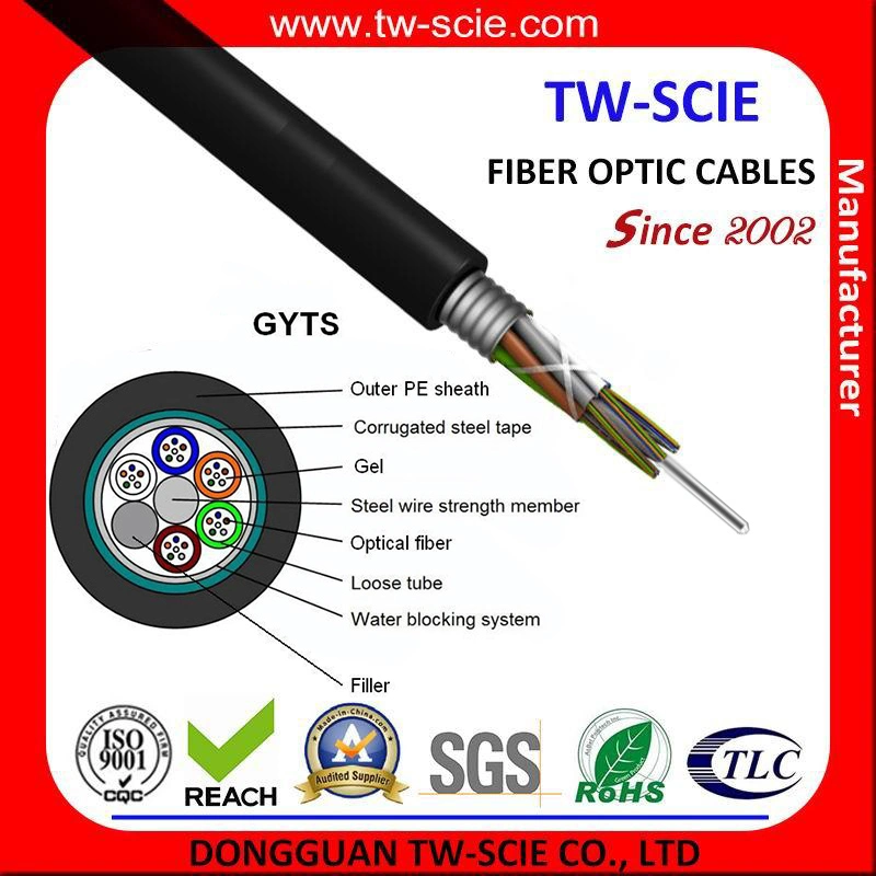 12, 24, 48 Core Om3 GYTS Manufacturer Outdoor Armored Fiber Optical Cable