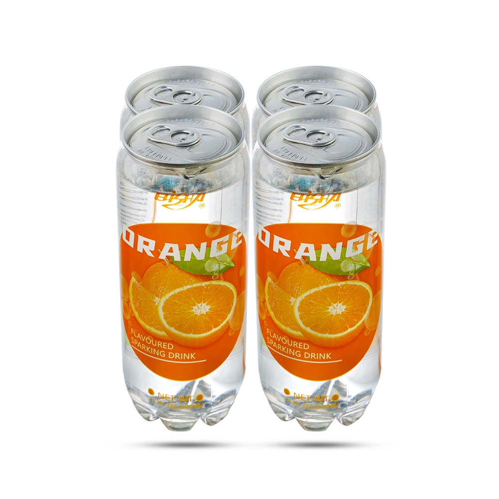 OEM- Pet Thin Bottle 350ml Fresh Orange Fruit Flavor with Bubbles Transparent Carbonated Beverage