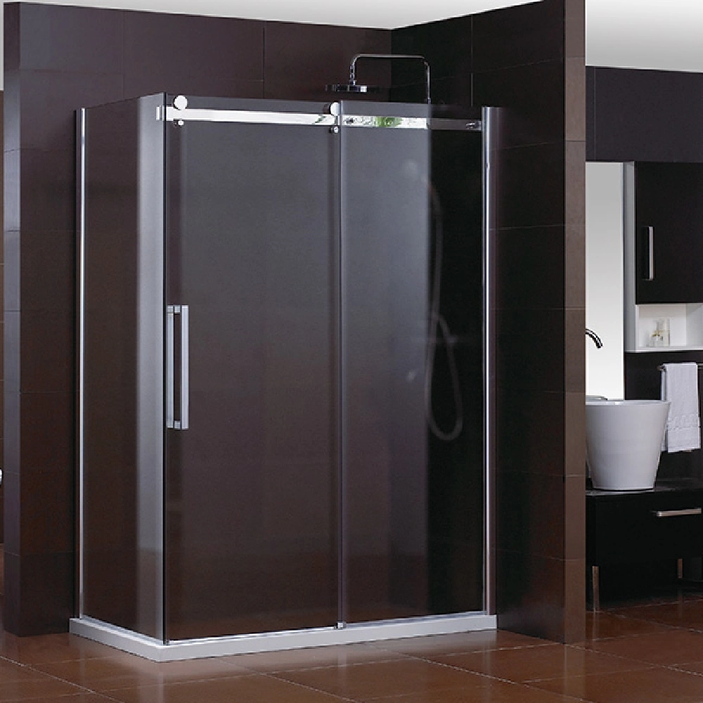 Bathroom Sliding Door Chrome Frame 6mm Tempered Glass Shower Door