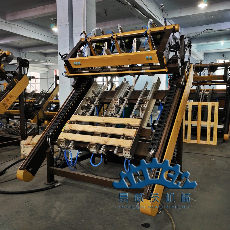 Pneumatic Stringer/Block Wooden Pallet Nailing Machine with Corner Cutting Line