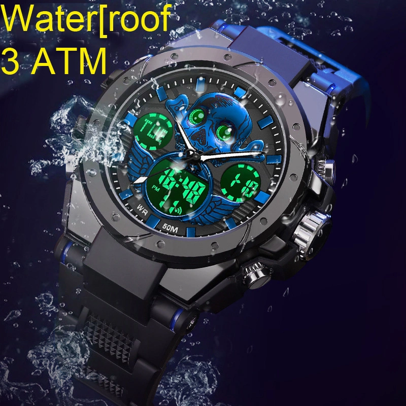 Top Cool Demin Black Analog Digital Boy Brand Wrist Watch Shockproof Watches for Men Luxury