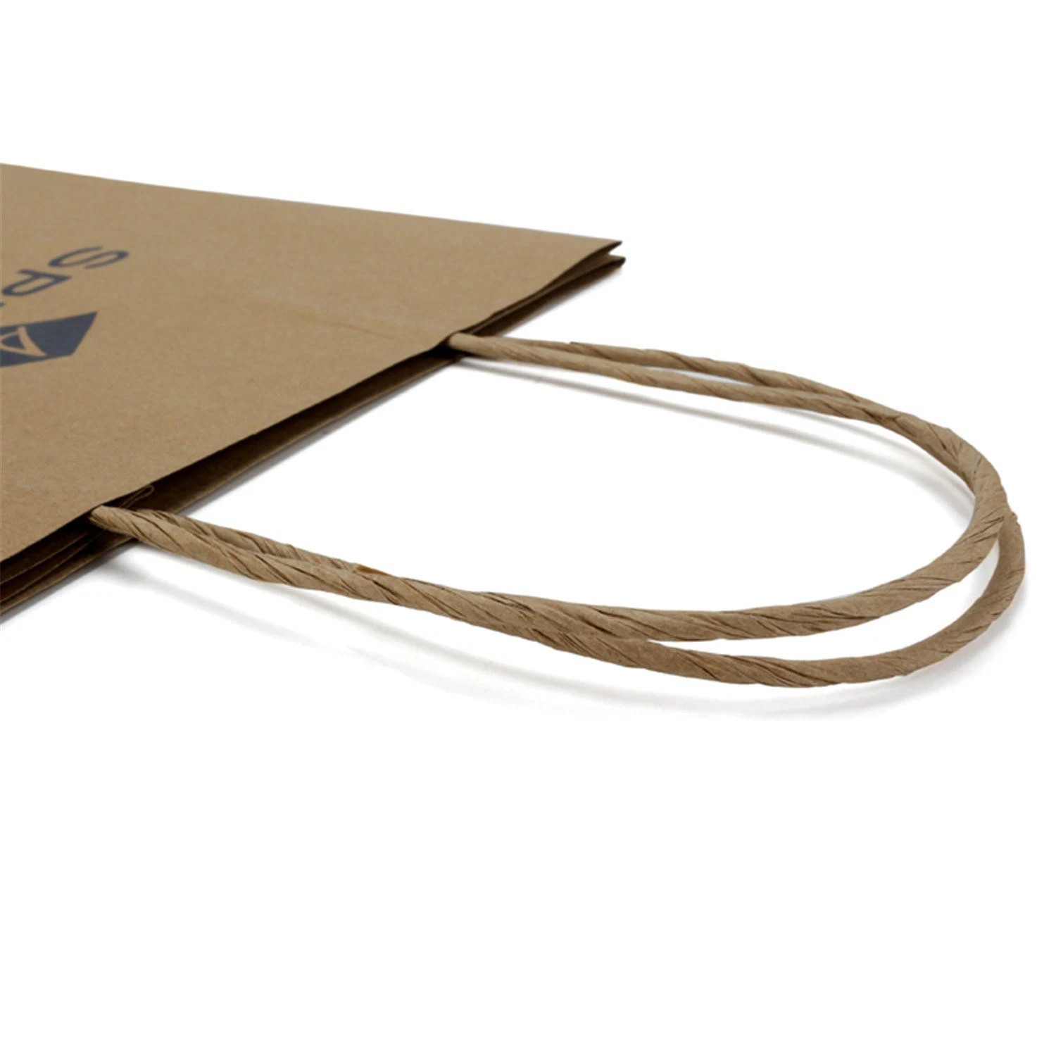 Wholesale Eco-Friendly Customized Logo Twisted Handle Brown Kraft Paper Shopping Bag for Shoes Packaging