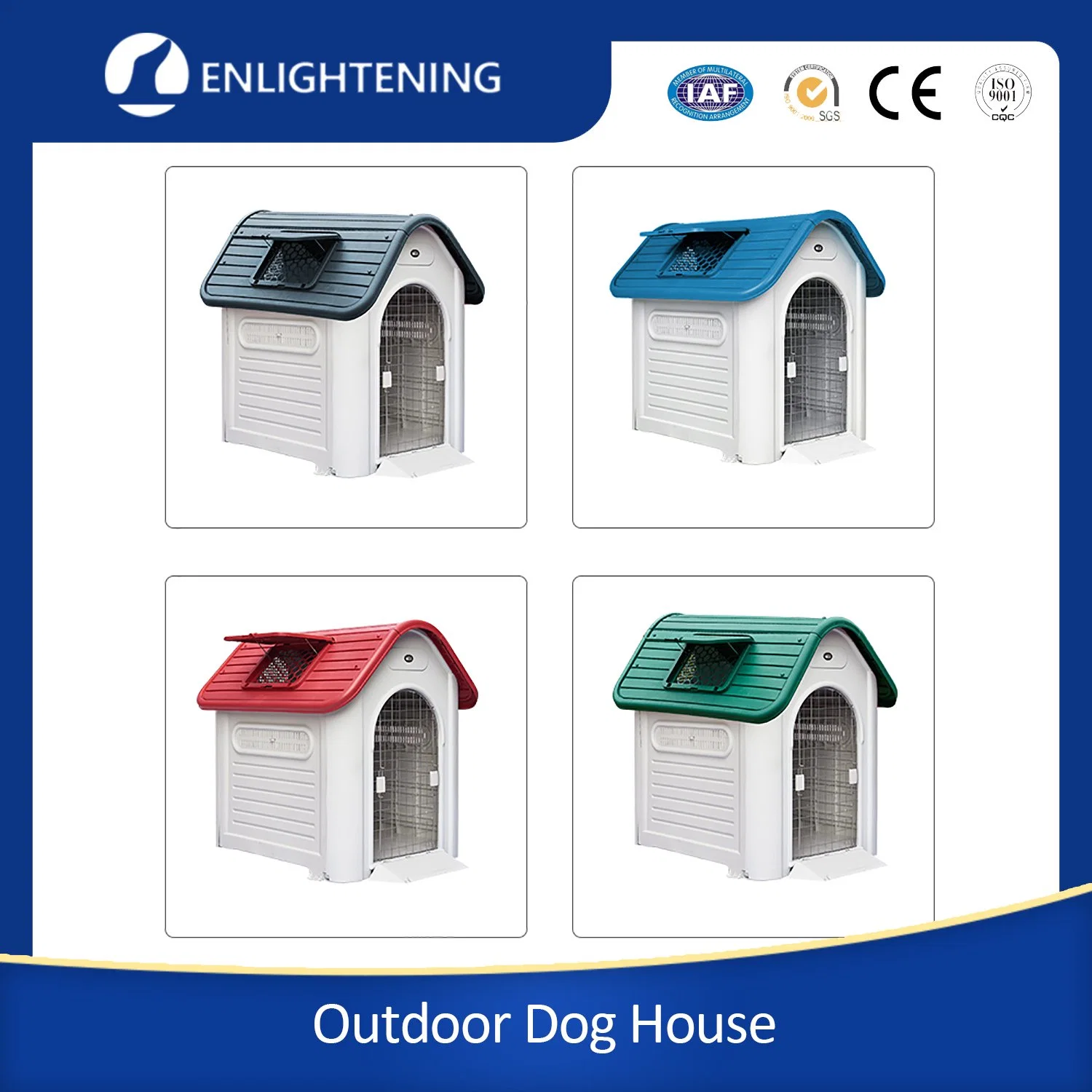 100% Eco-Friendly Breathable Dogs Cat Kennel Plastic Houses Outdoors Outdoor Plastic Pet Cage Dog Kennel Buildings House for Sale