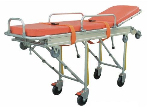 Hospital Emergency Medical Ambulance Stretcher Folding with Wheels