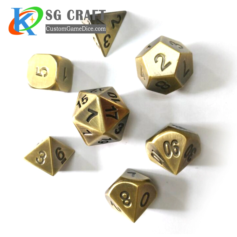 Good Quality Rainbow Dnd Dice Sets of Metal Polyhedral Game Dice Custom Resin Dice Set Plastic Dice with Dots Dice Bag Custom