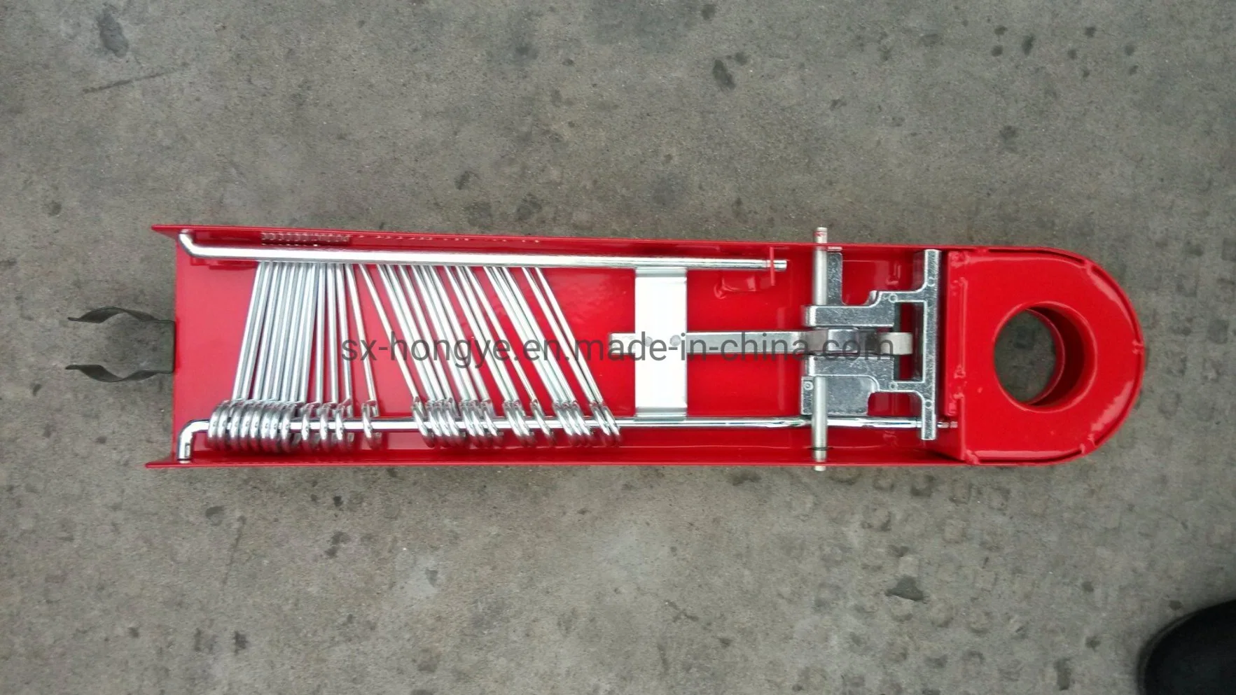 Red Enameled Steel Fire Hose Rack and Pins for Fire Fighting System