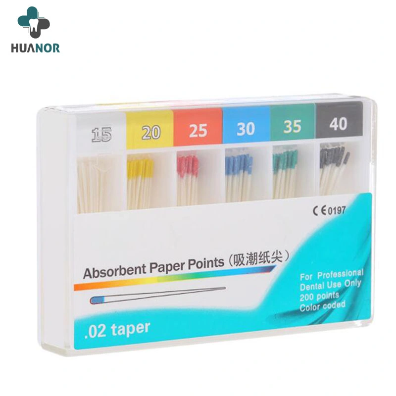 Soins dentaires du papier absorbant points concernant l'endodontie 02 04 06 points de PP du cône de matériau de remplissage dentaire