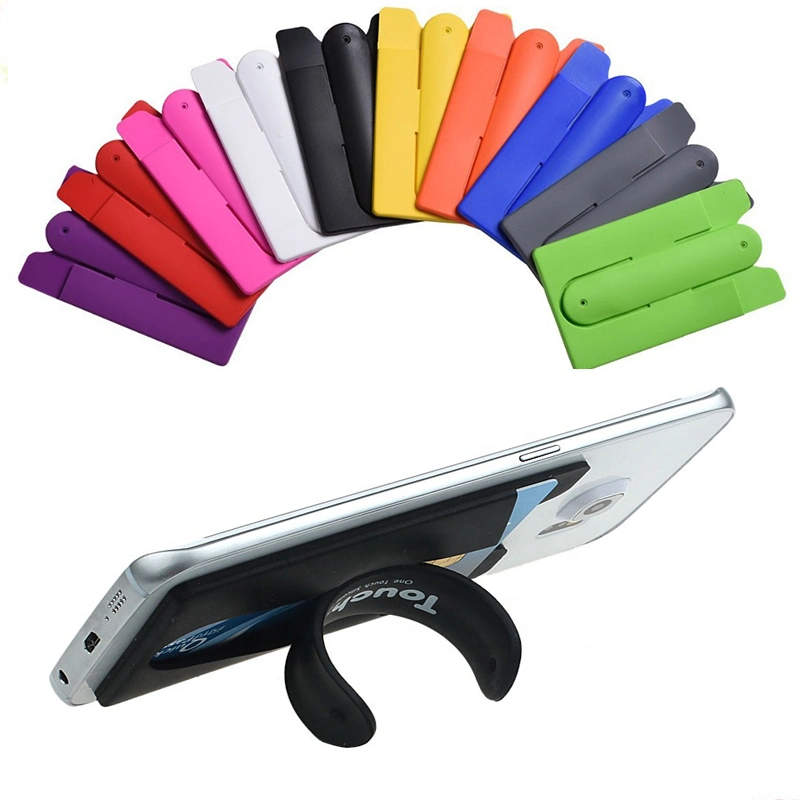 New Custom Sticky Phone Silicone Card Wallet Stand Holderfor iPhone