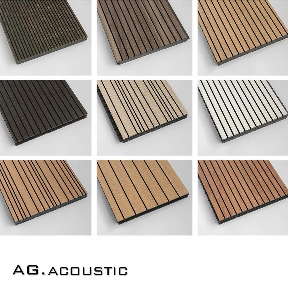 AG. Acoustic TV Background Decorative Material Slat Wall Panel Wood Sound Absorbing Grooved MDF Board