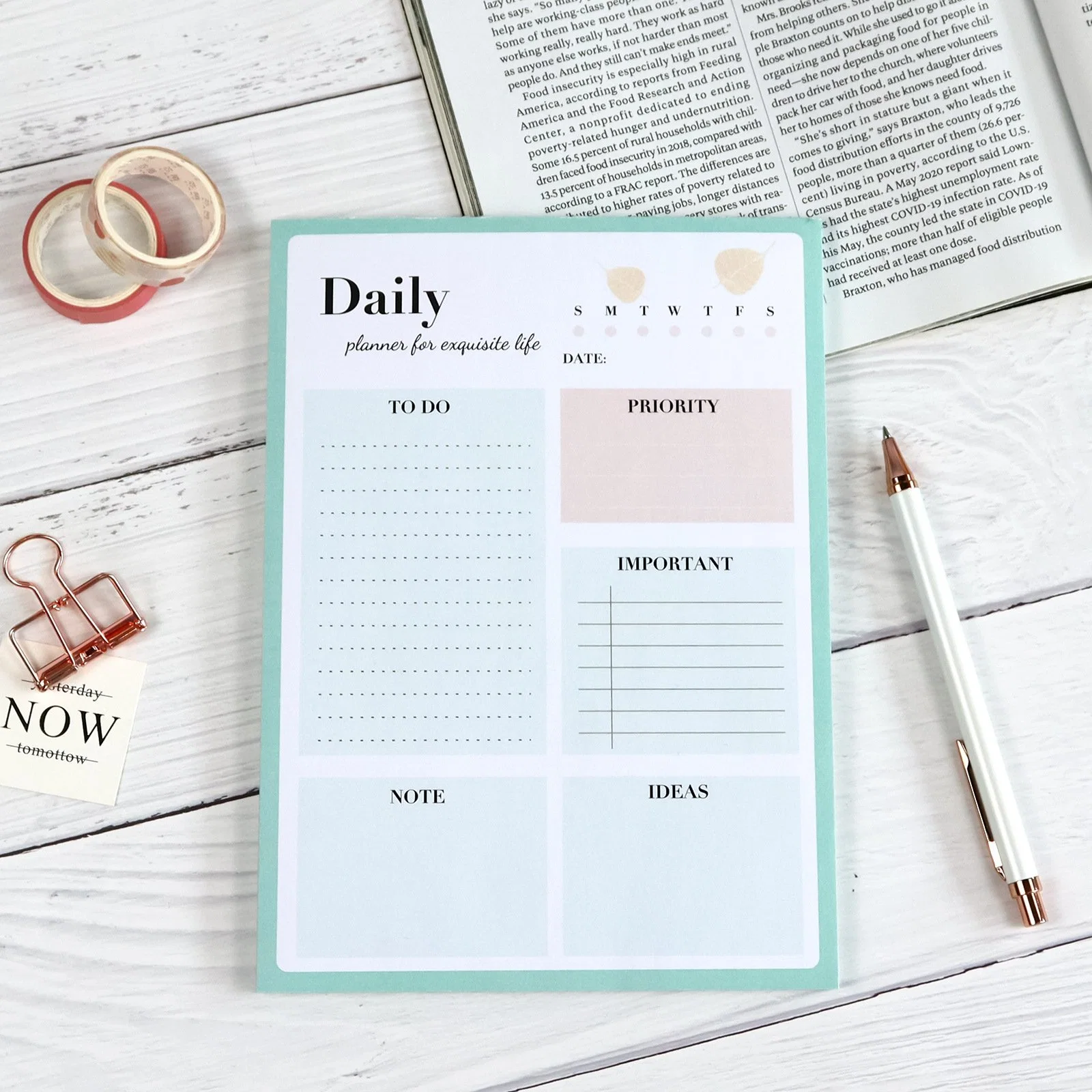 Daily Plan Notebook, Note Pad, Removable Notebook, Office Desktop, Schedule Notebook, Memo Pad