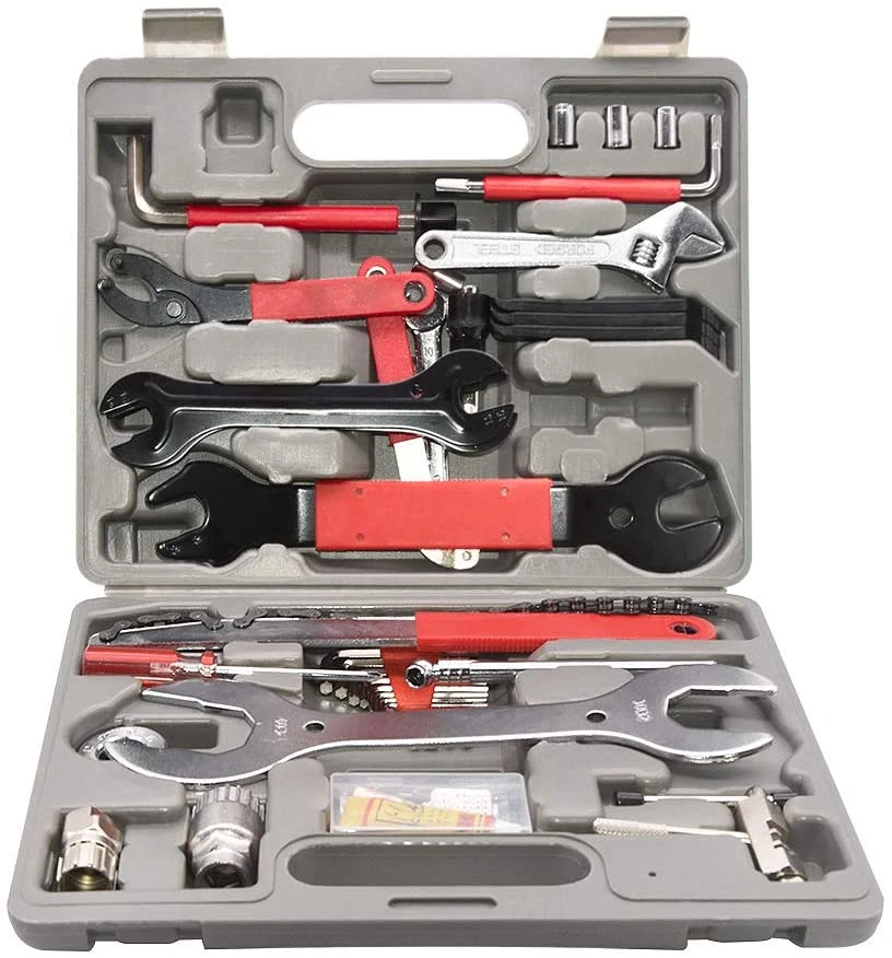 Bike Tool Kit 44HP Professional Bike a Ferramenta de reparação de qualidade do Kit de manutenção de bicicletas Conjunto de Ferramentas para Mountain Bike Ciclismo de estrada manutenção em um estojo de armazenamento