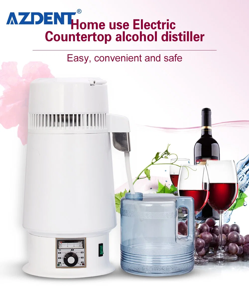 Home utilizado aço inoxidável 4L Portable Mini destilador de álcool com jarro de vidro