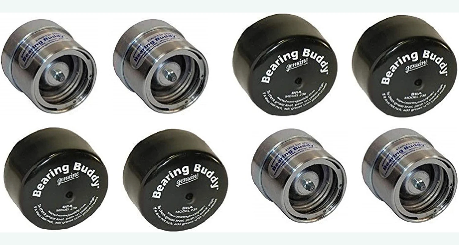 2.441inch Stainless Steel Boat Trailer Bearing Buddy with Protective Bra - Wheel Center Caps