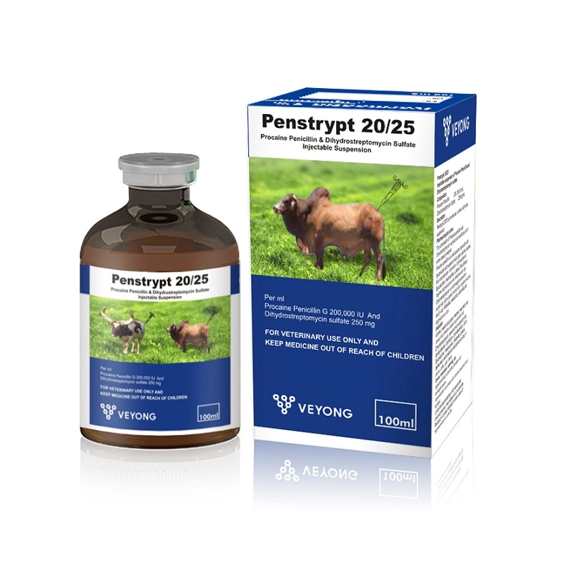 Medicina Veterinaria de calidad estable 20/25 Penstrep Injection Suspension Antibióticos Fabricado en China