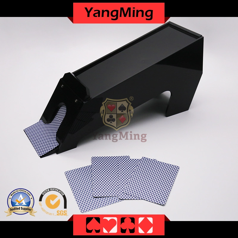 Black Color Thick Acrylic 8 Deck Card Dealers Manufacturers Custom Poker Game Standard Plastic Dealer Shoe Support Customization