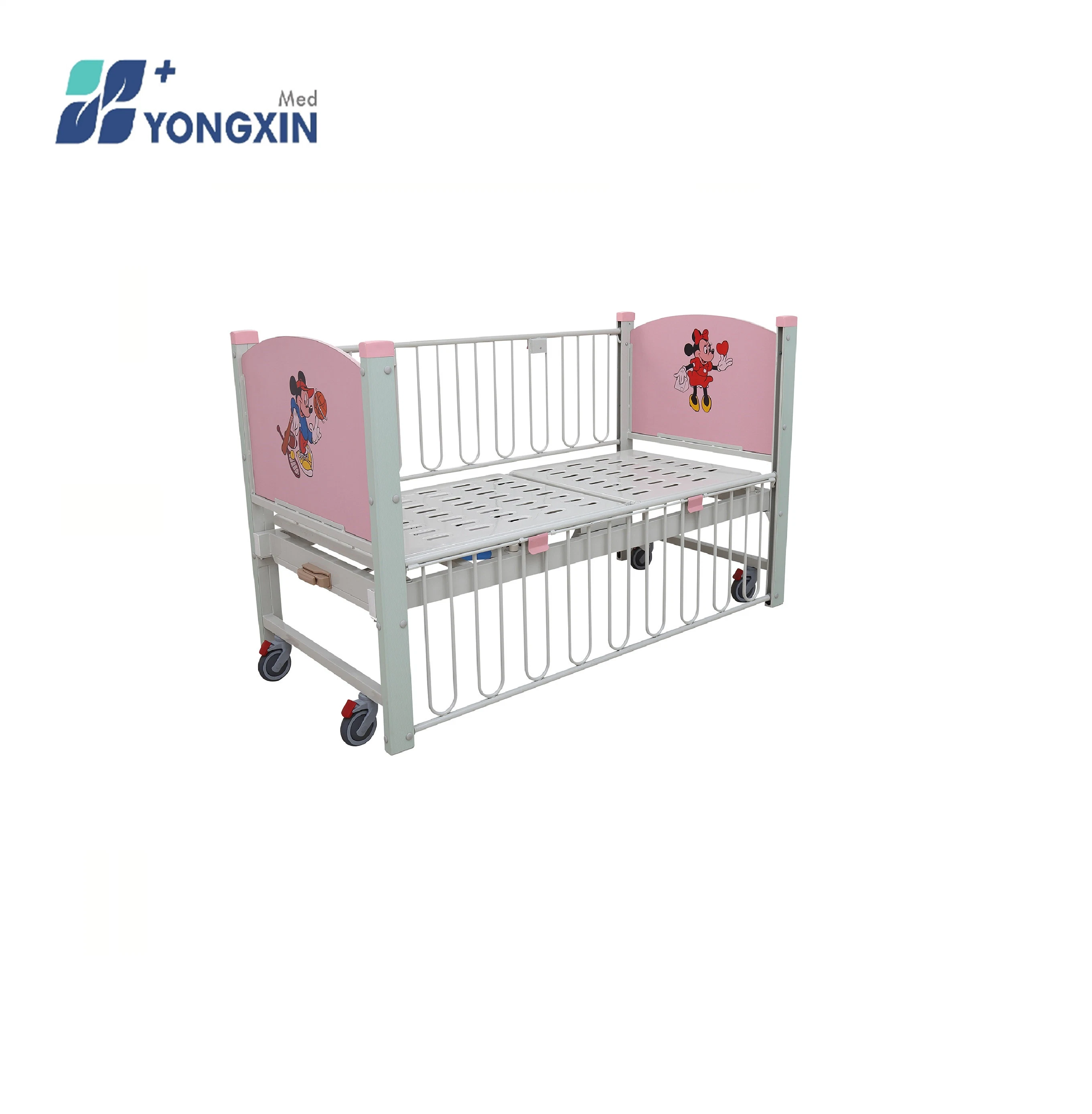 Yx-C-1 Cheap Hospital Flat Epoxy Painted Steel Adjustable Baby Crib Children Bed