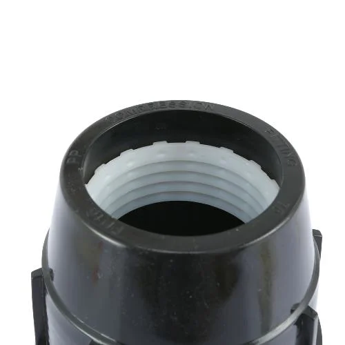 Large Black Straight Fitting PP Compression Fitting Valve ISO