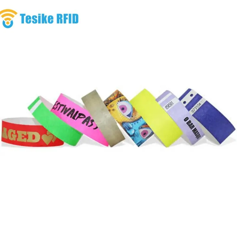 860-960MHz Disposable RFID Tyvek Wristband with Alien H3 Chip Free Sample