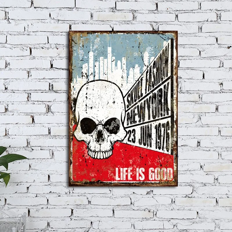 Precio al por mayor estilo Virtual Metal Estaño firma Wall Art