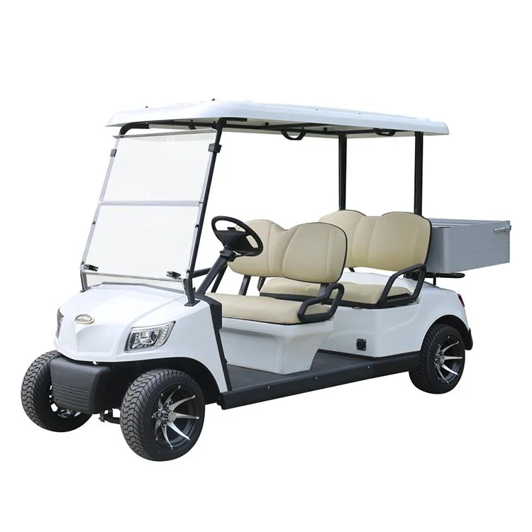 4 asientos Resort Car Utility vehículo de Alta calidad Utilidad Eléctrica Coche de golf con caja de carga (DG-M4+caja de carga)