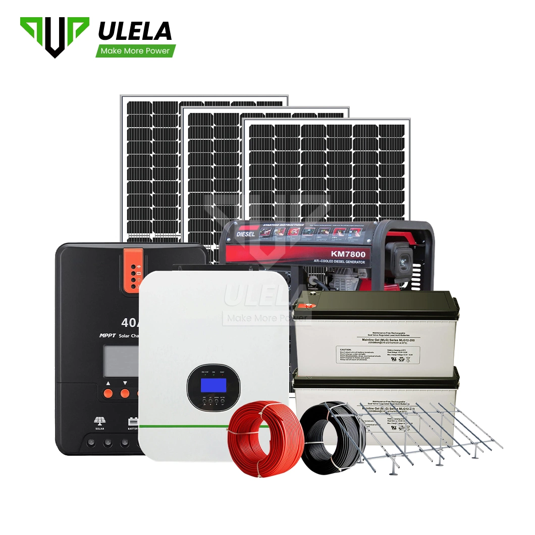 Ulela 6 Kw Solar System Fabricators off The Grid House Solar Systems China PV-Diesel Hybrid Energy Power Generation