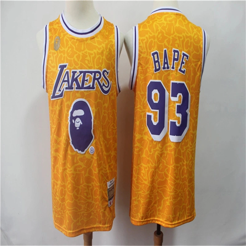 Barato la Lakers Ball López Johnson Rondo Camisetas de baloncesto cosidas