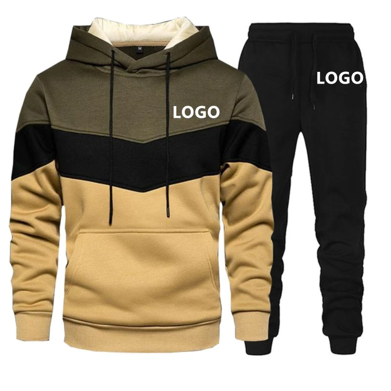 Los hombres" de la moda de personalizar el logotipo impreso Otoño Invierno Hoodie y Pantalones Ropa deportiva traje Casual Slim Fit camiseta de deportes de conjunto de traje de chándal para correr