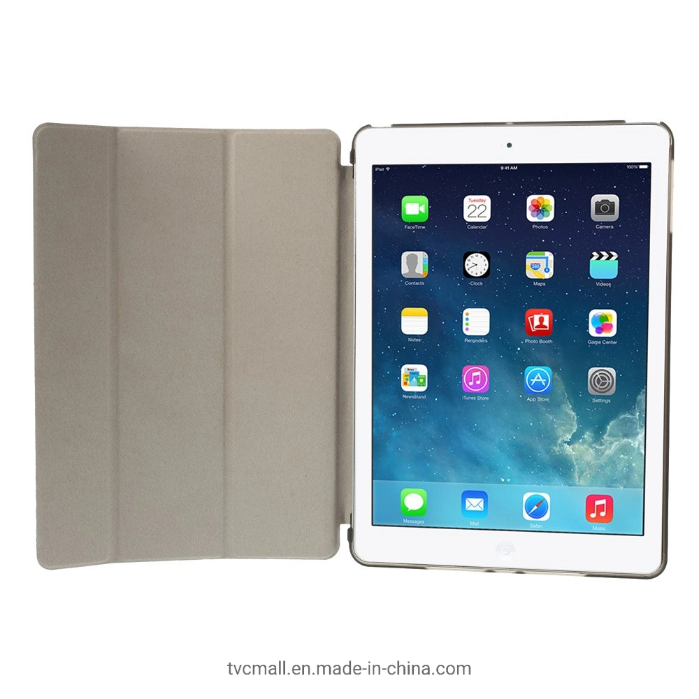 Tablet-Hülle für iPad Air (2013) Schutzhülle stoßfest Schale PU-Leder Tablet dreifach-Fold Standabdeckung Unterstützung Auto Wake / Sleep - Schwarz