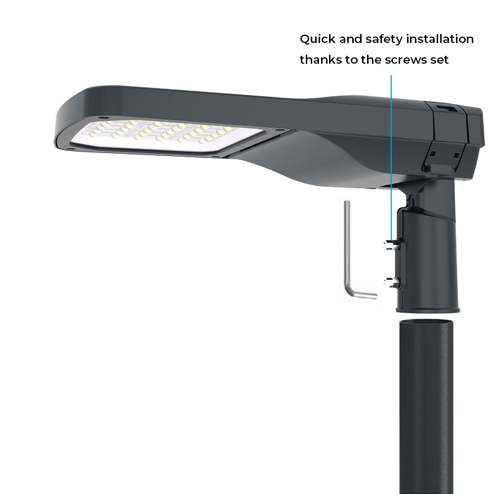 Ik08 Impact Resistance Pole Top Outdoor Luminaires Alltop IP66 Waterproof Road Streetlight