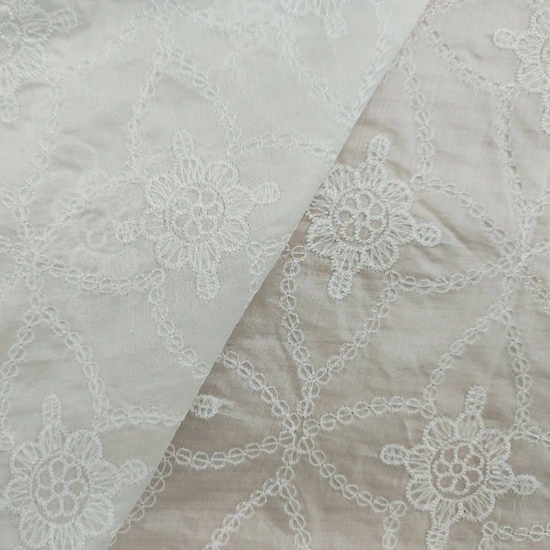 GF8411 tela de lyocell con ropa de mujer con bordado de algodón