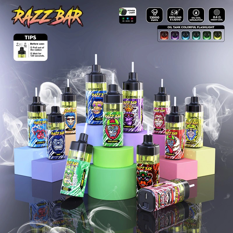 Cigarette électronique jetable Vape Razz Bar 12000puffs 20ml avec Lighte