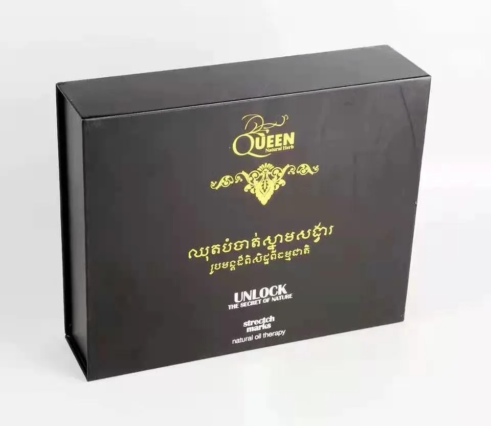 Commerce de gros carton noir luxe personnalisé couleur de Transport Papier de cadeau Emballage pour la livraison