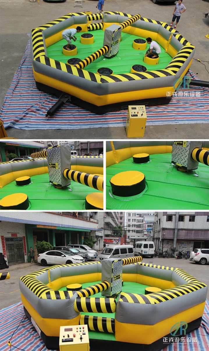 Outdoor Wipeout Toxic Rodeo Spinning Rotating Inflatable Sweeper Games