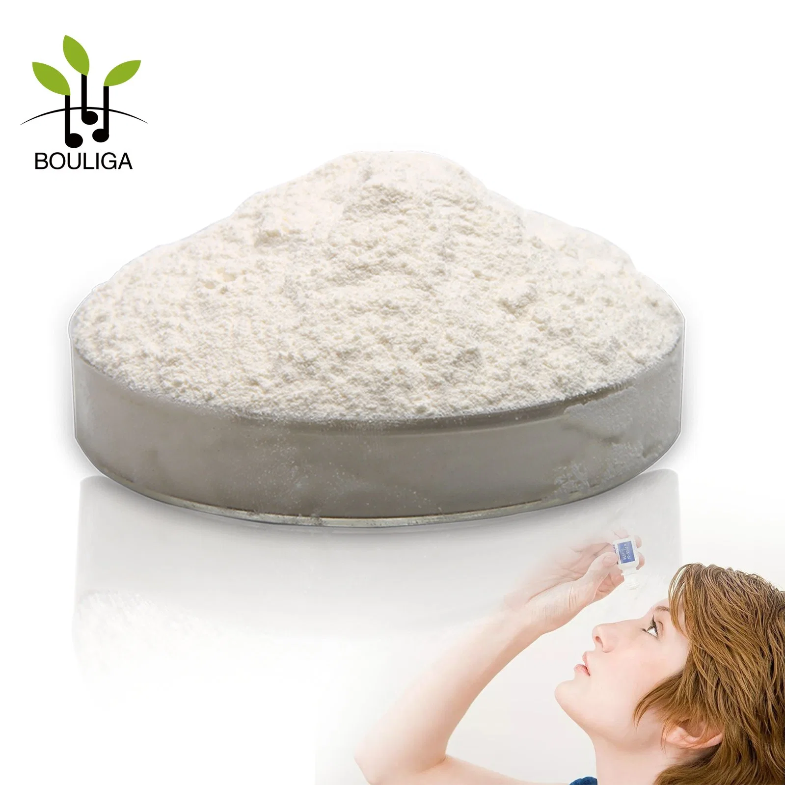 Bouliga High quality/High cost performance Cosmetic Raw Material Sodium Hyaluronate Pure Powder 99% Purity