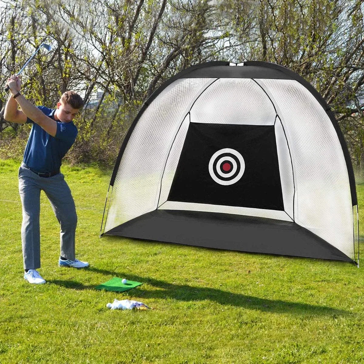 Indoor and Outdoor Golf Swing and Hitting Practice Net Golf Training Net with Target
