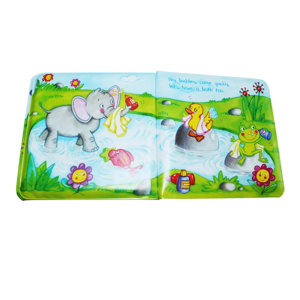 Esummi Educational Waterproof Baby Bath Book for Kids, Cute Elephant Floating Plastic Books, Kids Educational Infant Bath Toy