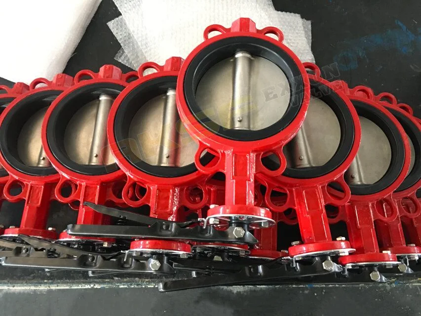 Wafer Butterfly Valve Handle Operation Cast Iron Disc