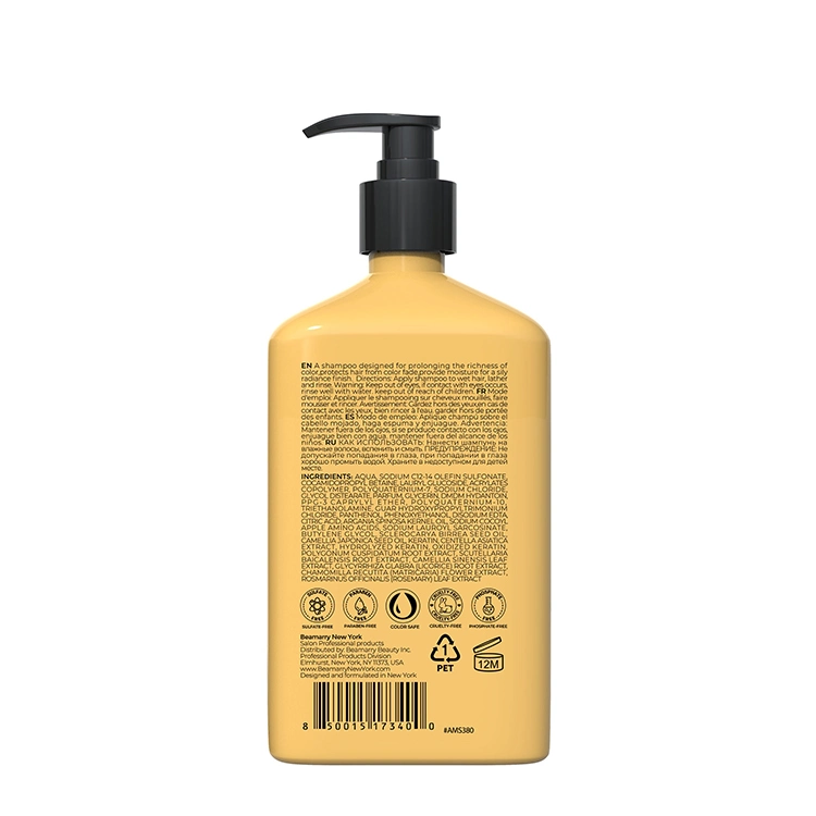 Beamarry Marca famosa profesional Cuidado del pelo OEM ODM Servicios Beamarry Aceite de argán Marula Color protege el champú para el pelo de color