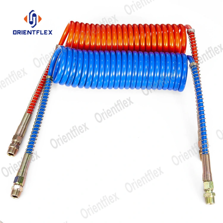 Plastic Pneumatic PU Recoil Water Air Spiral Hose Set