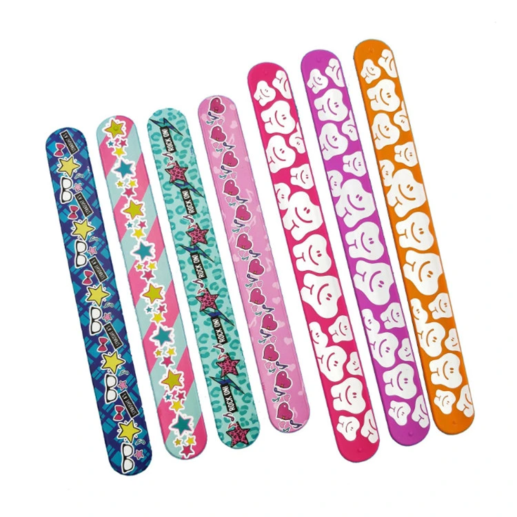 Party Gifts Personalized Slap Bracelet Custom Flexible Pat Silicone Slap Wristband