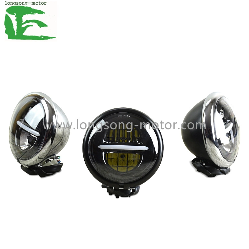 5.7 pulgadas Faro con anillo Halo LED de luz de la ronda de la motocicleta Harley Davidson