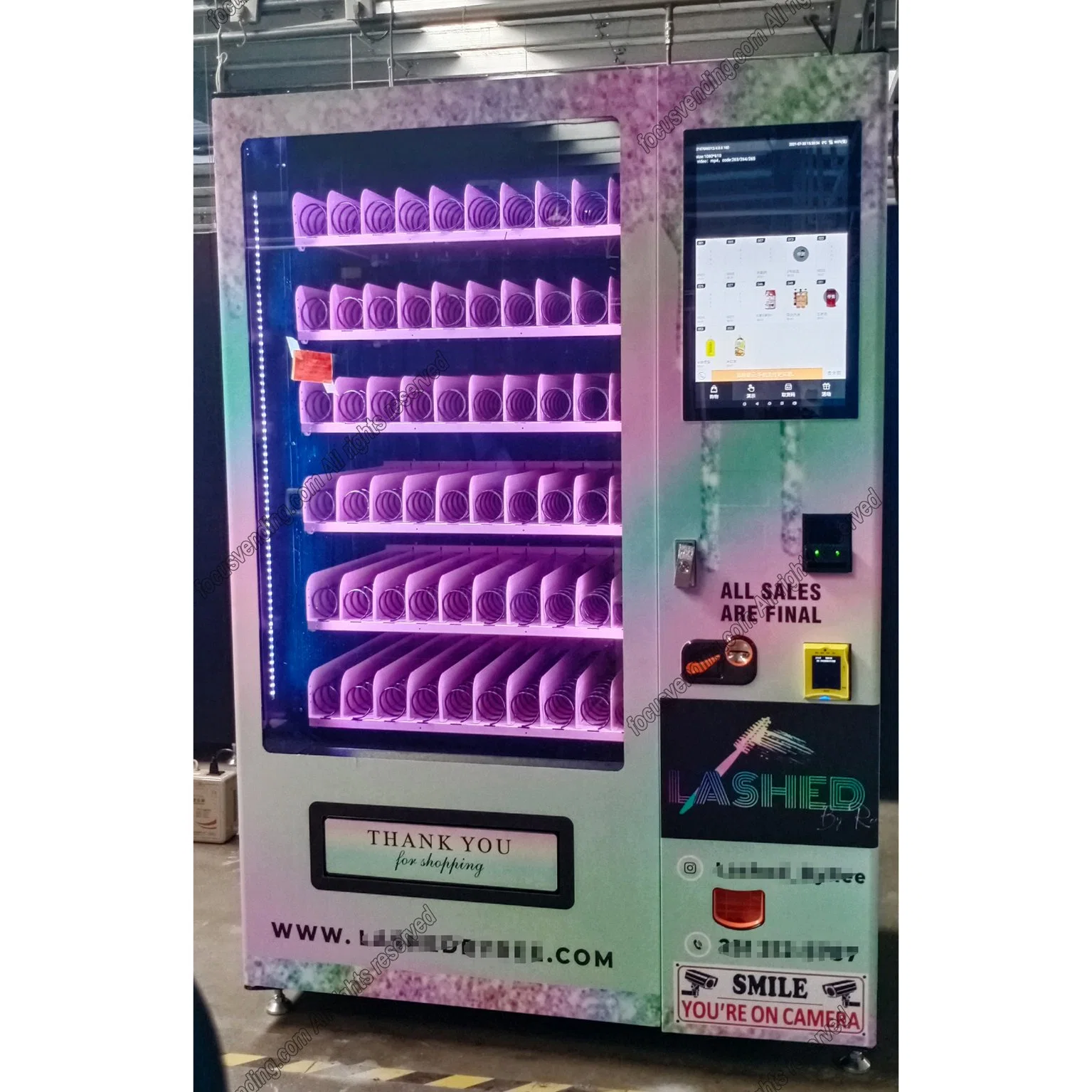 Focus Smart Custom Eyelash Hair Vending Machines with Cash Payment System