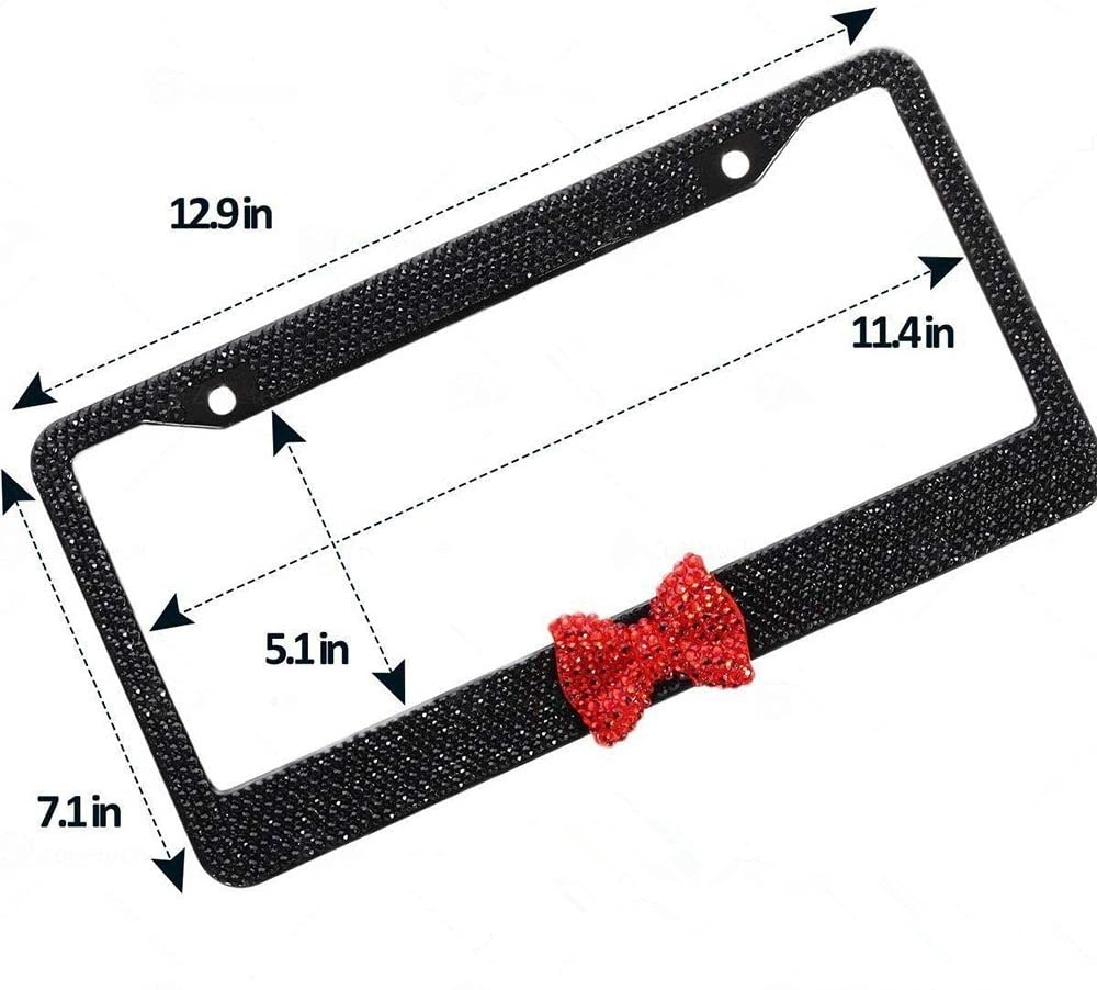 Accesorios para automóviles 2pcs Bling el bastidor de la matrícula con arco