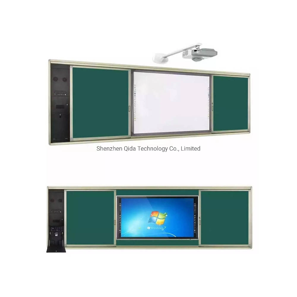 Quadro branco interativo de apagamento de deslizar a placa Verde Chalk Board combinação de comunicações de bordo para apresentação de Negócios Iwb